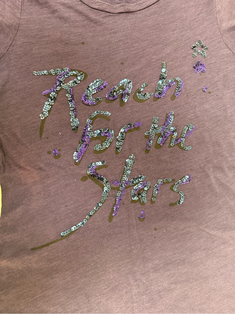 Express Purple Sequin Script Tee - Picture 2 of 5